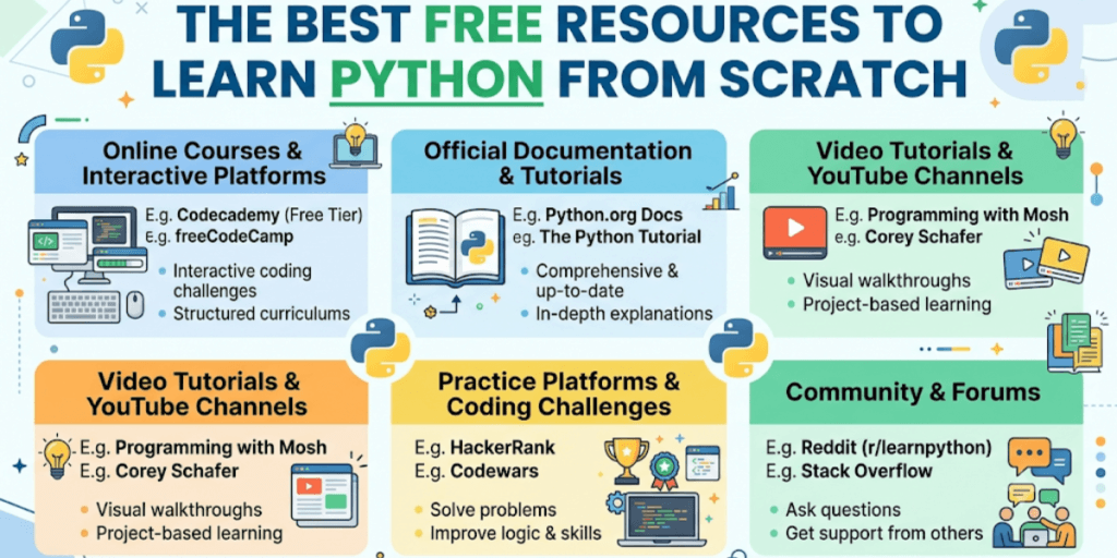 The Best free resources to learn python from scratch
