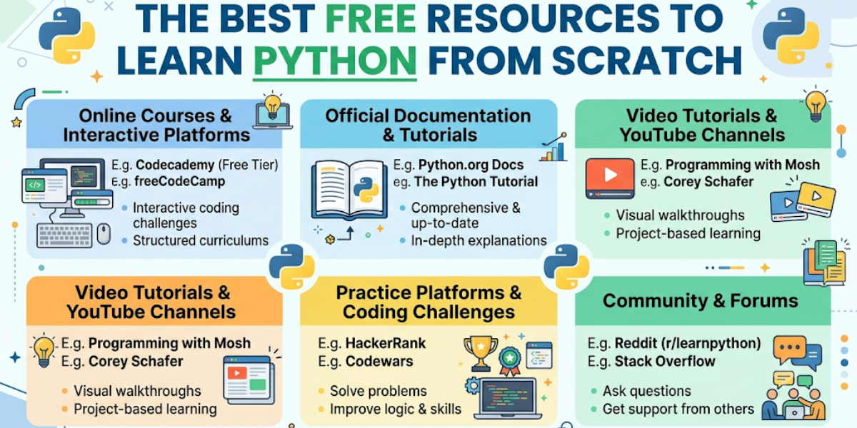 The Best free resources to learn python from scratch The Best free resources to learn python from scratch