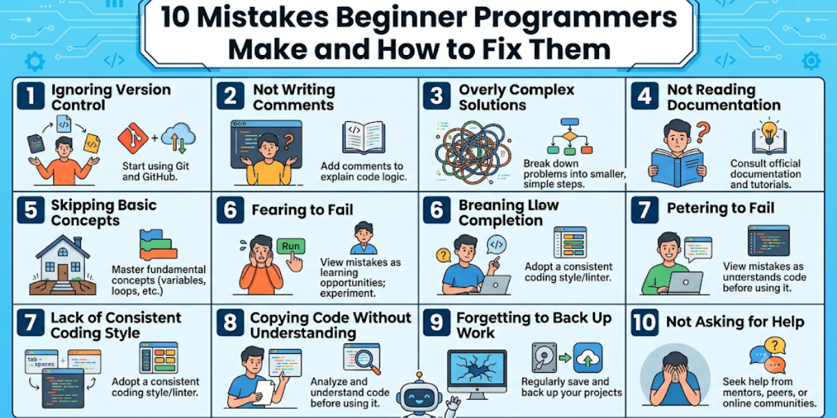 10 Mistakes Beginner Programmers Make and How to Fix Them 10 Mistakes Beginner Programmers Make and How to Fix Them