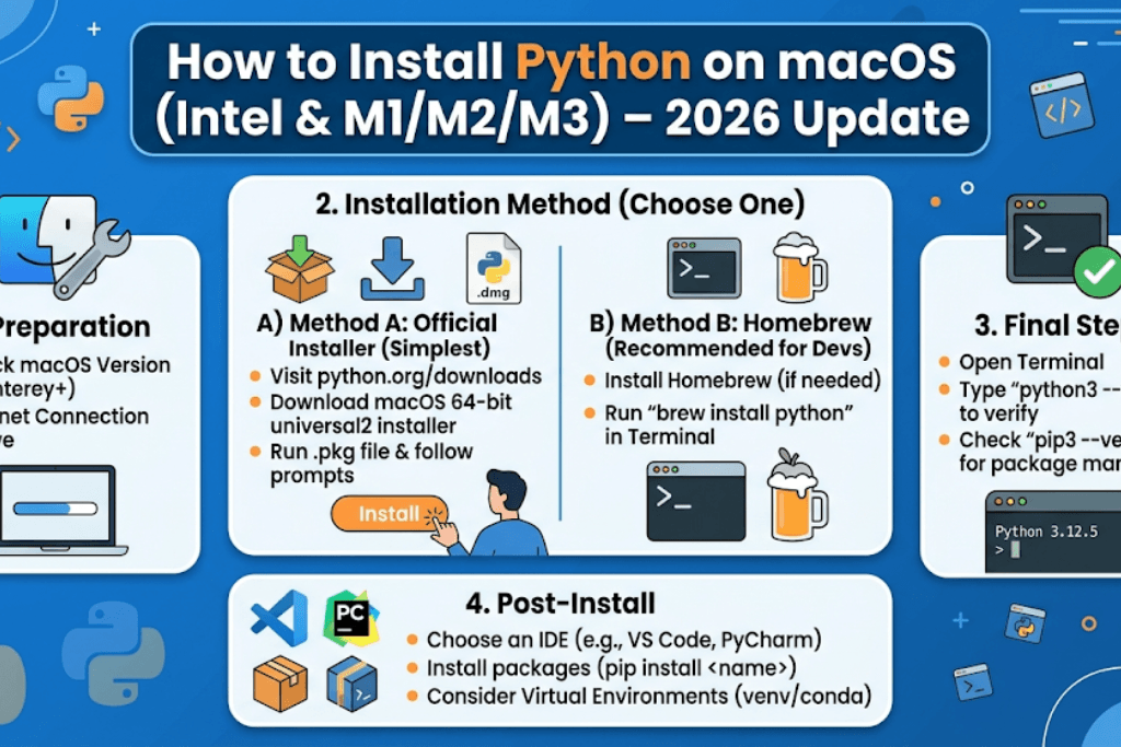 How to Install Python on macOS (Intel & M1/M2/M3) – 2026 Update