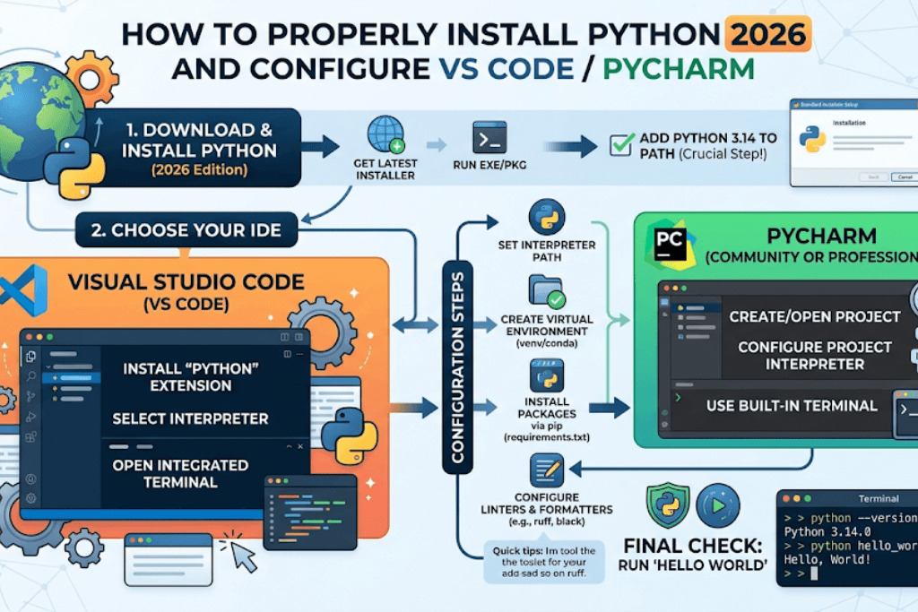 How to Properly Install Python 2026 and Configure VS Code / PyCharm