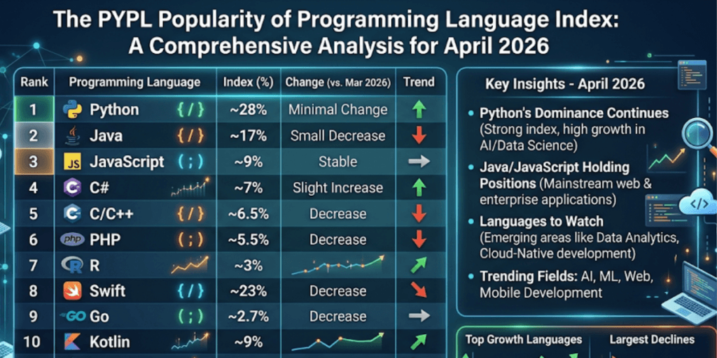 The PYPL Popularity of Programming Language Index: A Comprehensive Analysis for April 2026