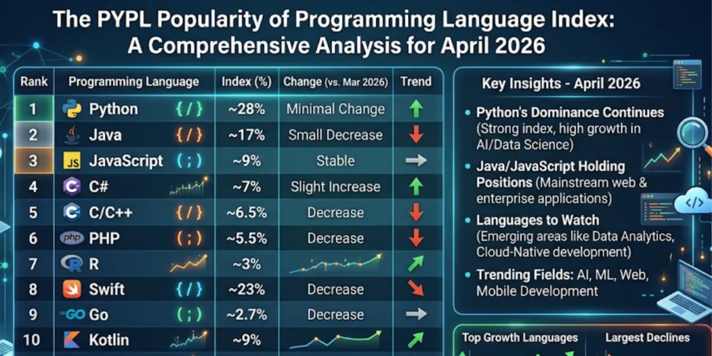 The PYPL Popularity of Programming Language Index: A Comprehensive Analysis for April 2026