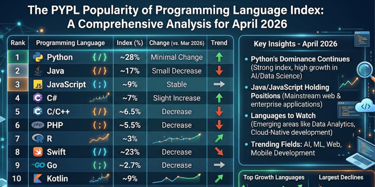 The PYPL Popularity of Programming Language Index: A Comprehensive Analysis for April 2026