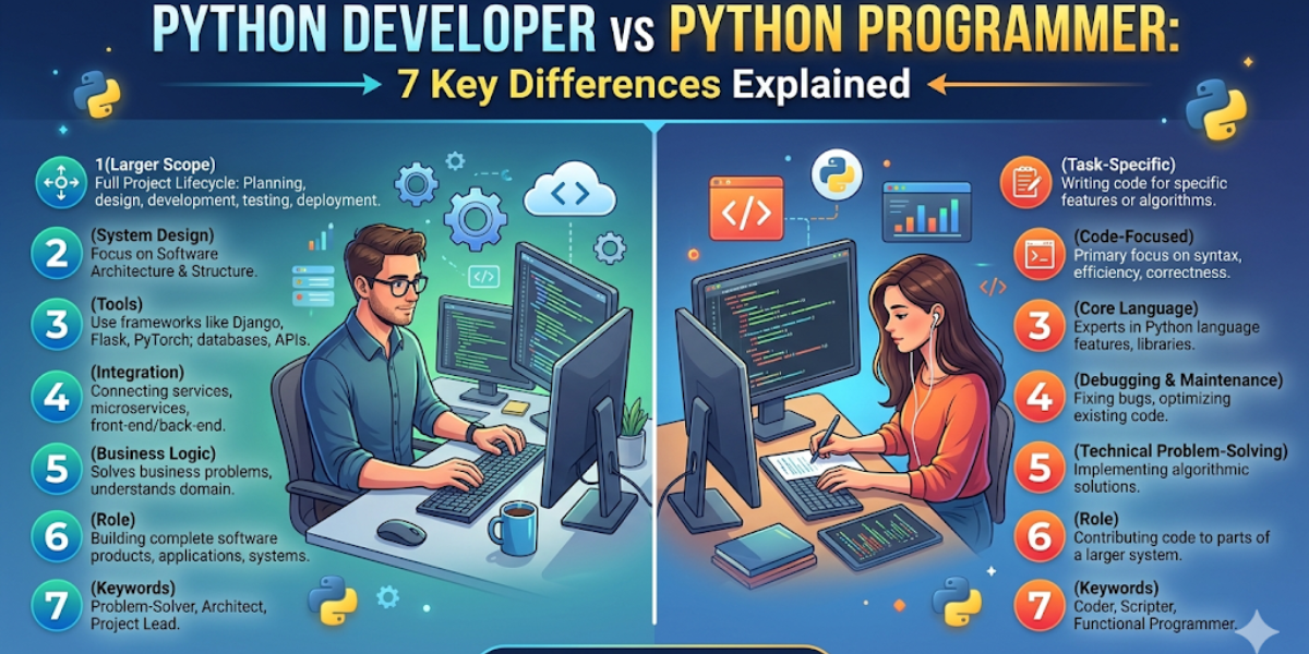 Python Developer vs Python Programmer: 7 Key Differences Explained