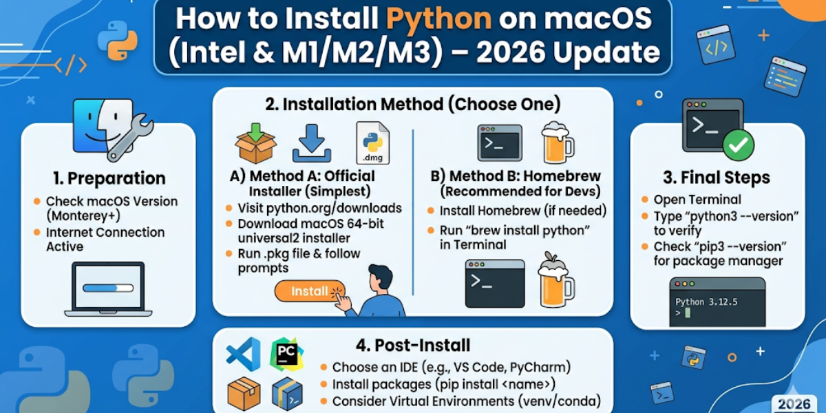 How to Install Python on macOS (Intel & M1/M2/M3) – 2026 Update