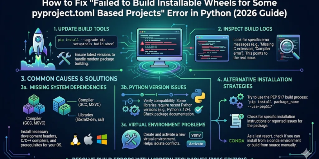 How to Fix "Failed to Build Installable Wheels for Some pyproject.toml Based Projects" Error in Python (2026 Guide)