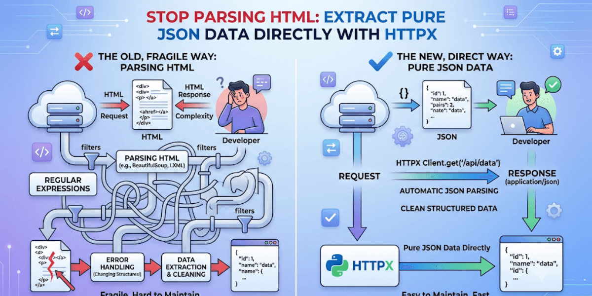 "Stop Parsing HTML: Extract Pure JSON Data Directly with HTTPX" "Stop Parsing HTML: Extract Pure JSON Data Directly with HTTPX"