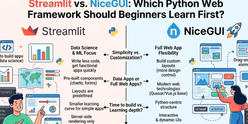 Streamlit vs. NiceGUI: Which Python Web Framework Should Beginners Learn First?