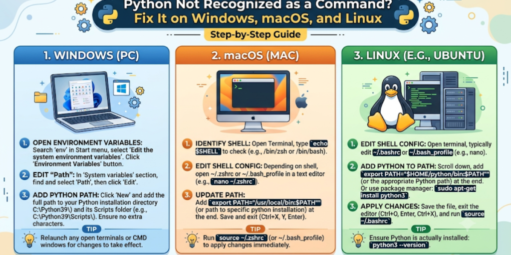 Python Not Recognized as a Command? Fix It on Windows, macOS, and Linux